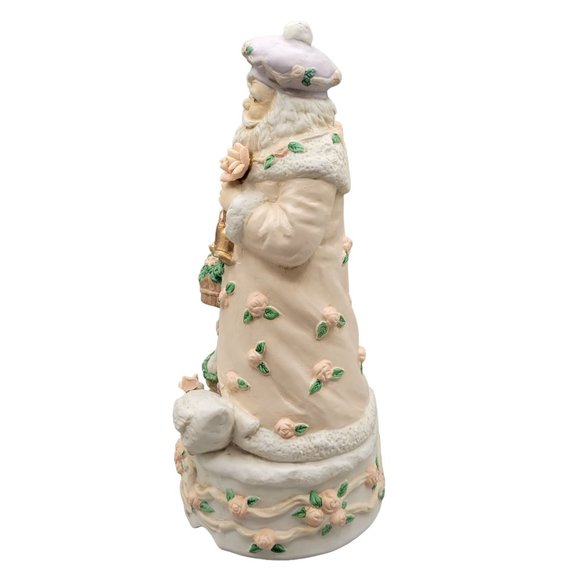 Victorian Santa Musical Porcelain Bisque Santa Claus Geese Roses Bells - Picture 2 of 11